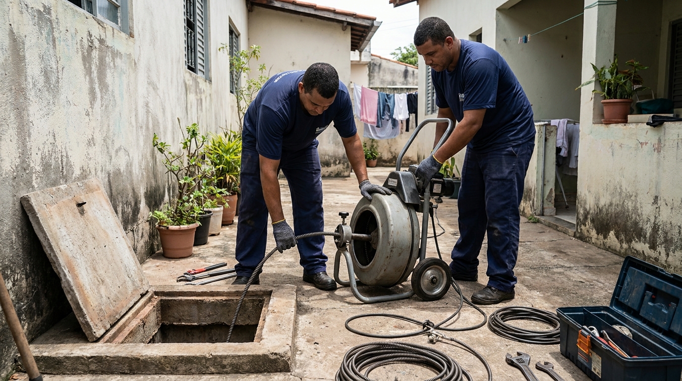 Desentupimento de Coluna Sanitária em Guarapari‑ES